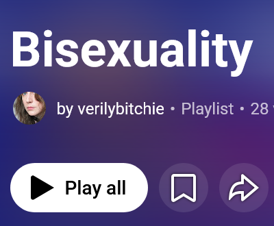 icon showing verily bitchie's Bisexuality playlist on youtube